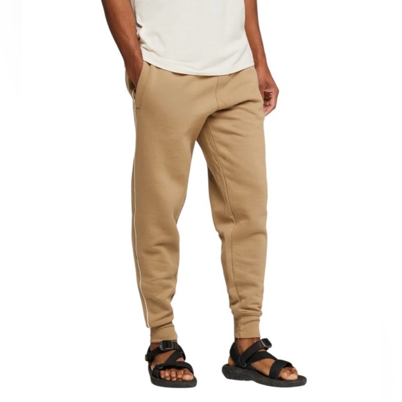 Cotopaxi Men’s Zippered Pockets Ribbed Cuff Side Stripe Tan Sweatpants Sz M - Picture 1 of 9